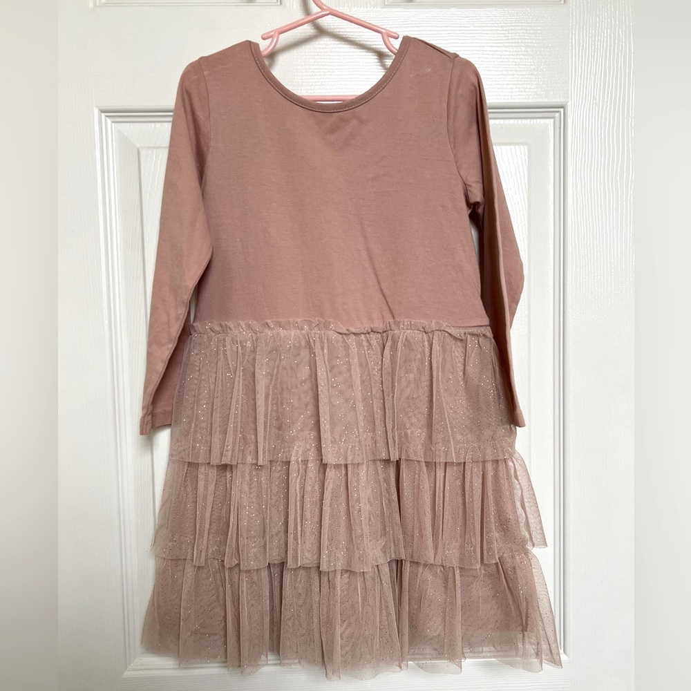 GAP blush tan ruffles girls Dress